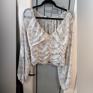 ✨ Free People Floral Smocked Top | Size L | Boho Romantic ✨EUC